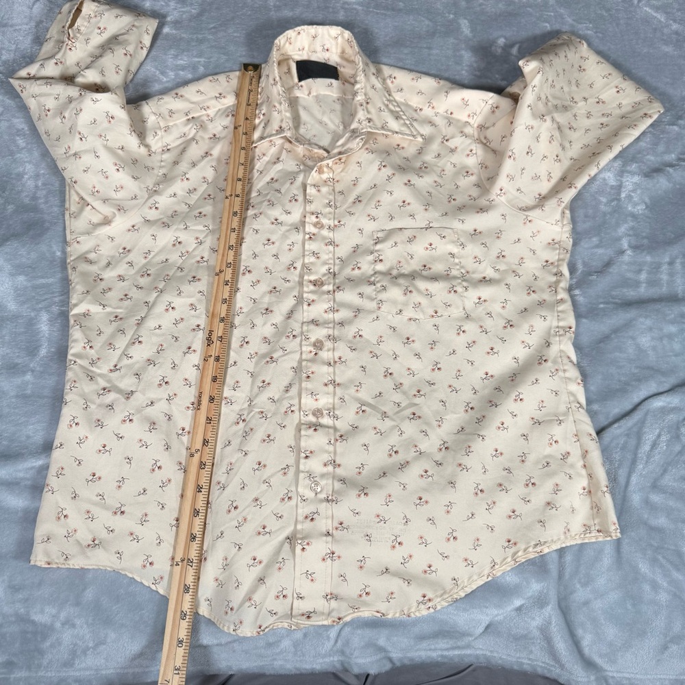 Vintage Sears Floral Button Shirt Mens L (Estimated) Loose Fit Disco 70s - Picture 12 of 13
